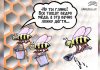 Ложка дёгтя в бочку мёда — карикатура на работу пчёл