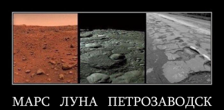 Поверхность Марса, Луны и дорог Петрозаводска