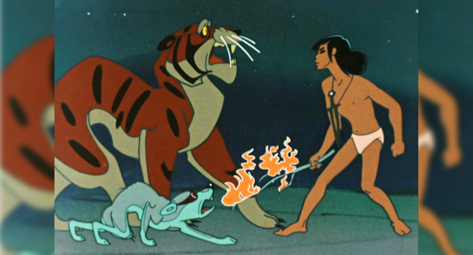 Тигр из мультфильма маугли. Маугли 1973 Шерхан. Шерхан из Маугли 1973.