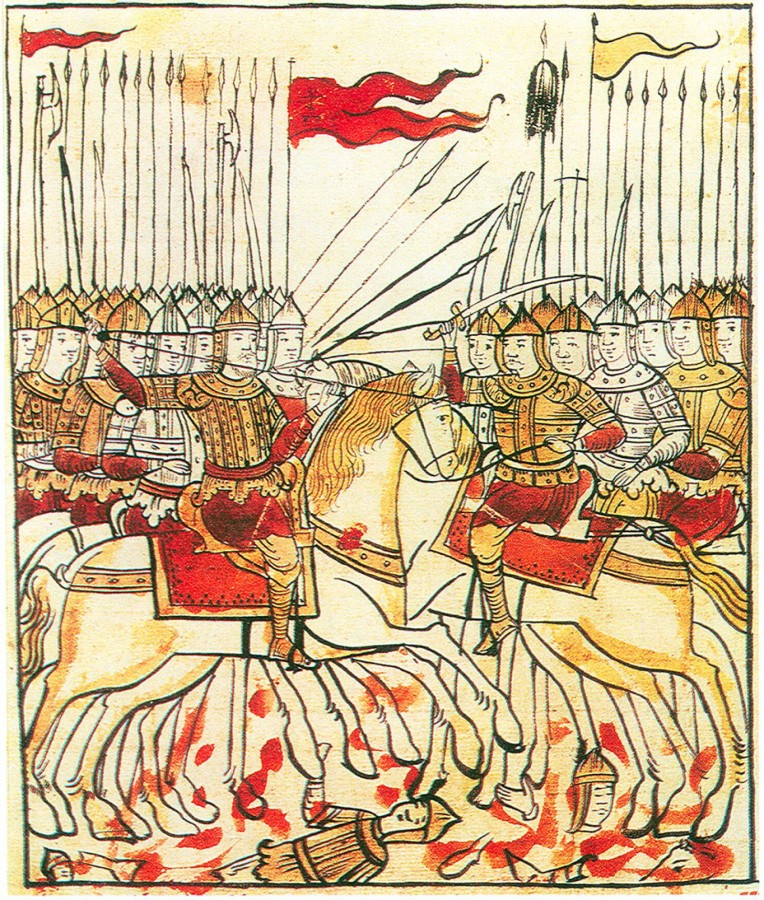 Древнерусская гравюра, изображающая Куликовскую битву