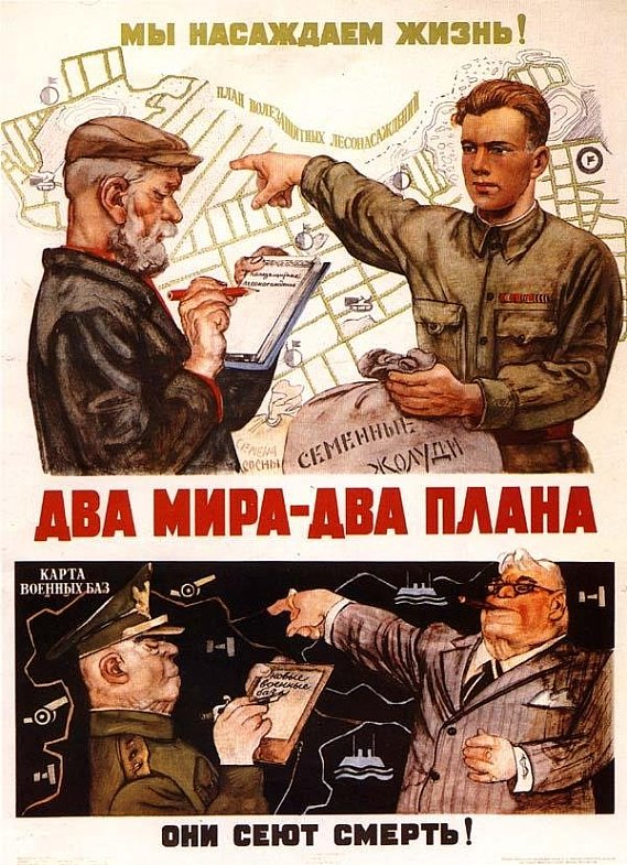 Советский плакат: «Два мира — два плана»