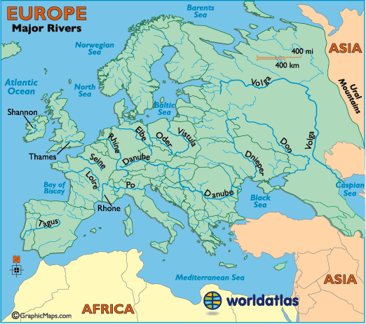 Главные реки Европы