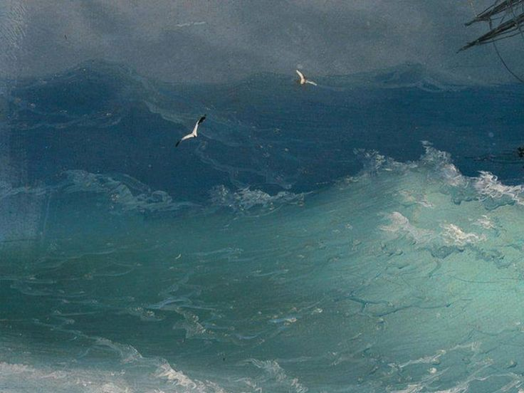 Фрагмент картины Айвазовского «Корабль среди бурного моря», 1887-10