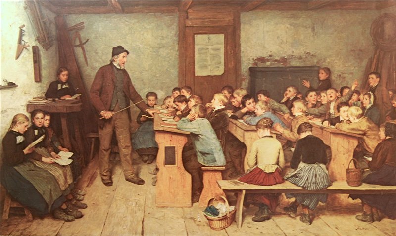«Сельская школа». Альбер Анкер, швейцарский художник, 1831 — 1910